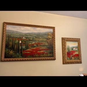 Set of 2 matching oil paintings